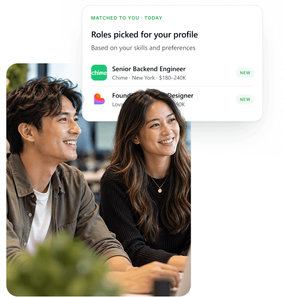 Job seeker viewing roles matched to their profile